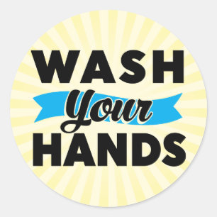 Sticker Rond Lave-toi les mains