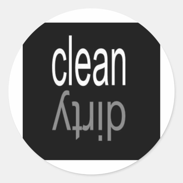 Sticker Rond Lave-vaisselle propre/sale (Devant)