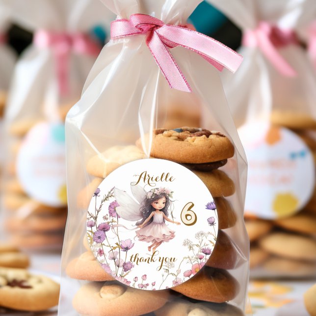 Sticker Rond Lavender Fairy fleur sauvage merci (Créateur téléchargé)