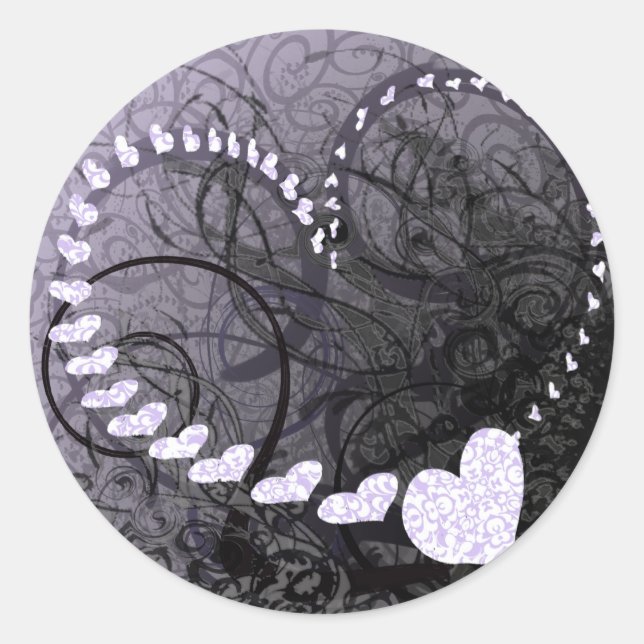 Sticker Rond Lavender Heart (Devant)
