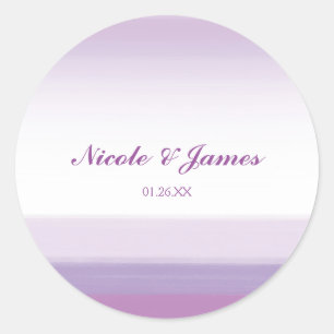 Sticker Rond Lavender Purple Aquarelle Mariage Favoriser Sticke