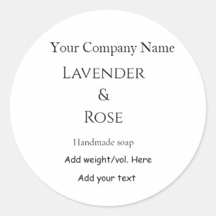 Sticker Rond Lavender rose à la main savon ajouter le nom de po