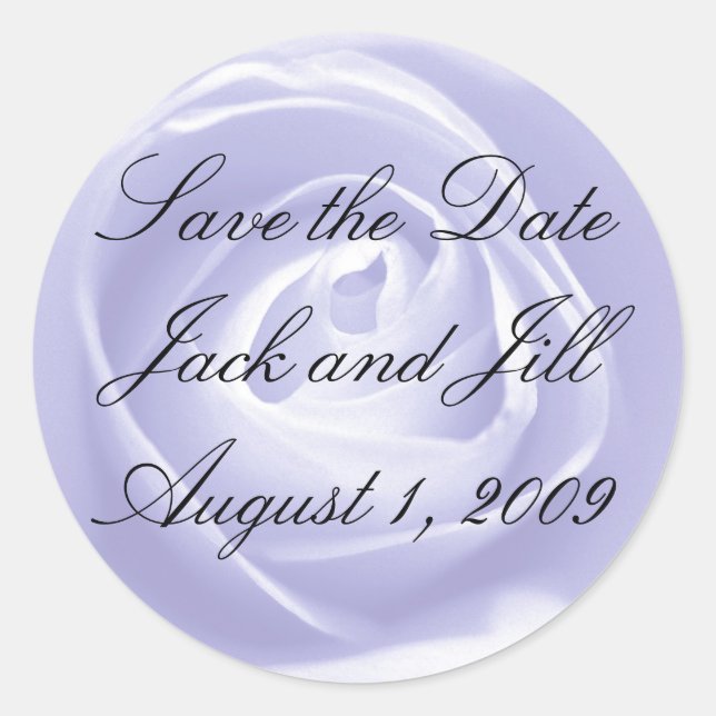 Sticker Rond Lavender Rose, Enregistrer l'étiquette de date (Devant)