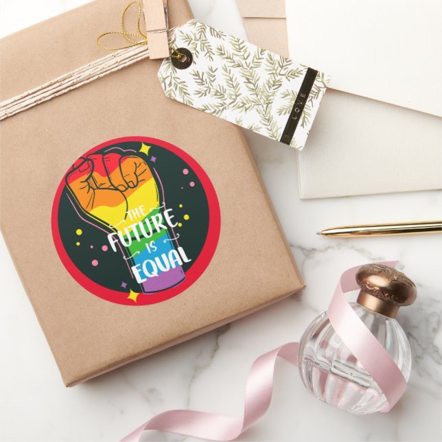 Sticker Rond L'Avenir Est Également Élevé D'Un Poing (Cadeaux)