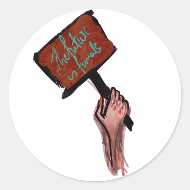 Sticker Rond L'Avenir Est Féminin (Devant)