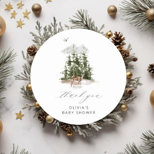 Sticker Rond L'aventure attend Cher Merci de Baby shower