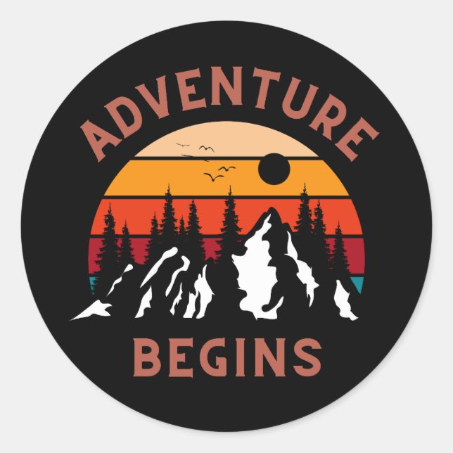 Sticker Rond L'aventure commence (Devant)