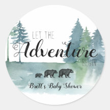 L'aventure commence aquarelle Ours Baby shower
