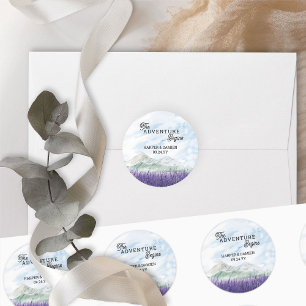Sticker Rond L'aventure commence Lavender Valley Mariage