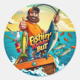 Sticker Rond L'aventure ultime de la pêche : Plongez dans le pl
