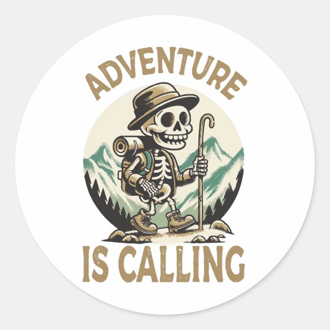 Sticker Rond L'aventure vous appelle (Devant)