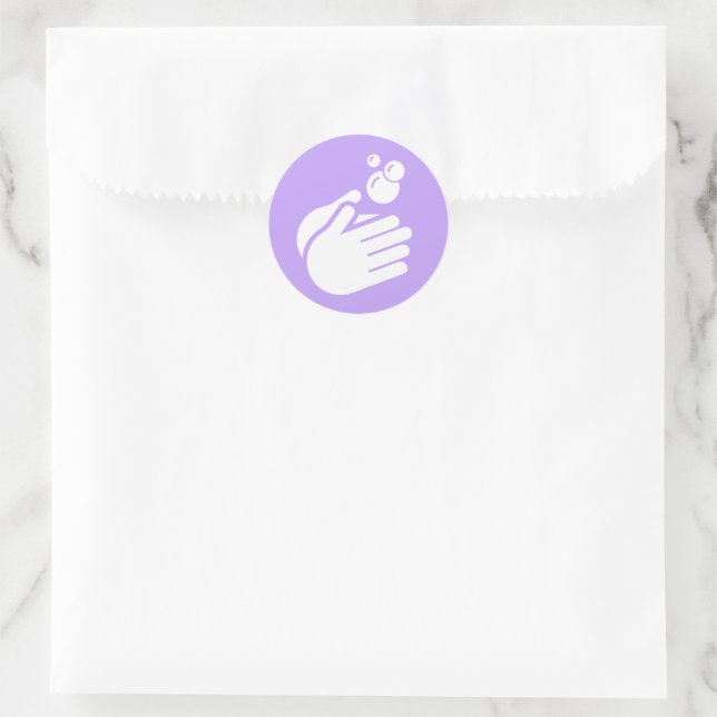 Sticker Rond Lavez-vous les mains - Lave-mains Coronavirus & Fl (Sac)