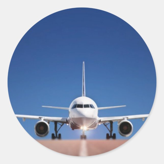 STICKER ROND L'AVION S'EST INSTALLÉ SUR LA PISTE (Devant)