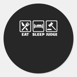 Sticker Rond L'avocat Mange Sleep Juge