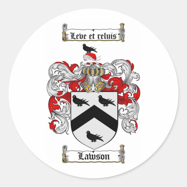 STICKER ROND LAWSON FAMILLE CREST - LAWSON COAT D'ARMES (Devant)
