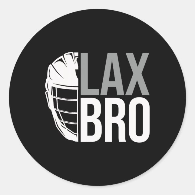 Sticker Rond Lax Bro Drôle Lacrosse Joueur Garçon Enfants (Devant)