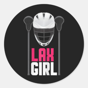 Sticker Rond Lâx Joueuse Lax Stick Lacrosse Team