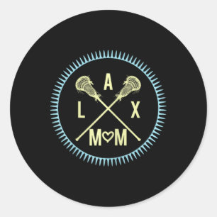 Sticker Rond Lax Maman Lacrosse Fête des Mères Lax Mum Graphic
