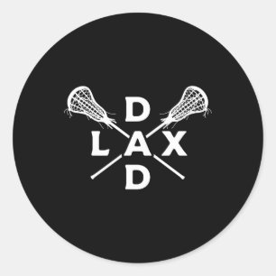 Sticker Rond Lax Papa Mens Chemise De Crosse Pour Lacrosse Play