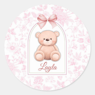 Sticker Rond Layla Conception personnalisée d'ours en peluche