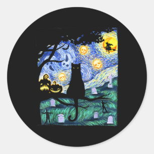 Sticker Rond Lazy Costume d'Halloween Femmes Hommes Scary Chat