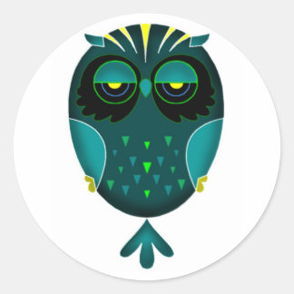 Sticker Rond Lazy Owl