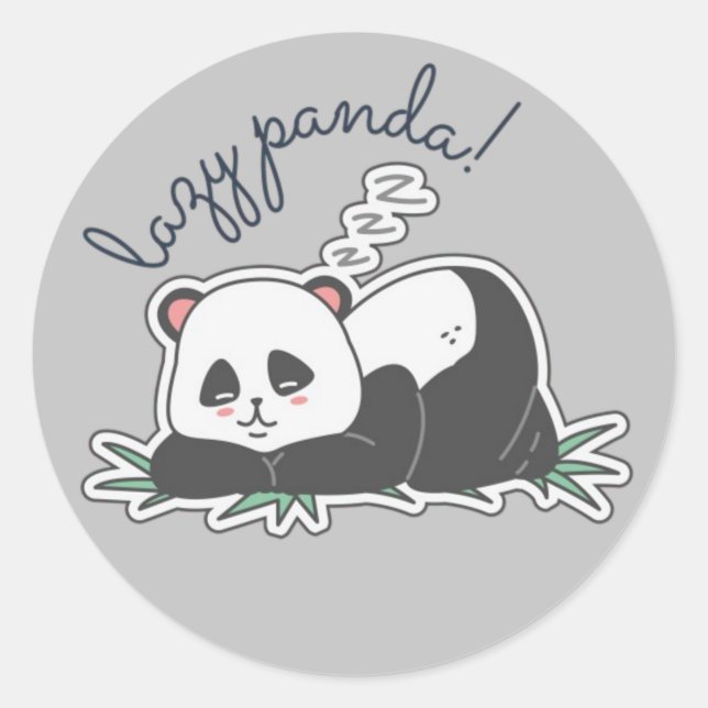 Sticker Rond Lazy Panda (Devant)