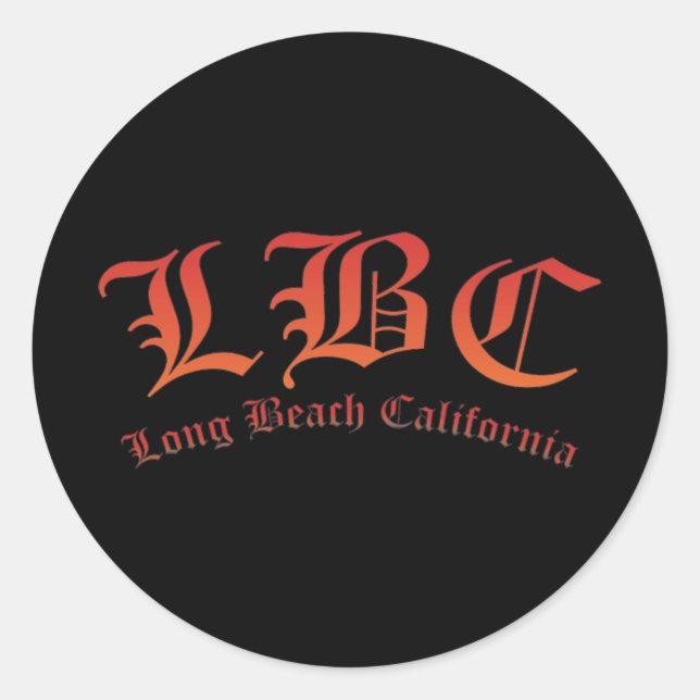 Sticker Rond LBC - Long Beach California (Devant)
