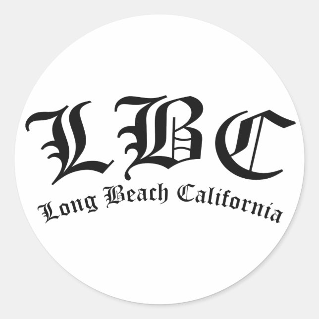 Sticker Rond LBC Long Beach Californie (Devant)