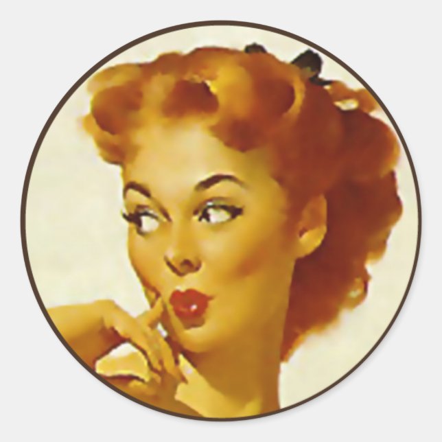 Sticker Rond L'BItsch Kitsch : Portraits à broches (Devant)