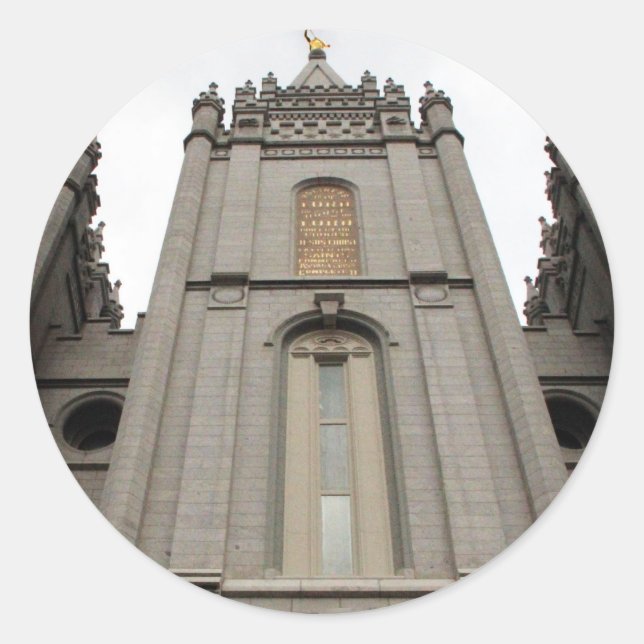 Sticker Rond LDS Mormon Salt Lake City Temple photo (Devant)