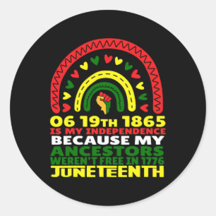Sticker Rond Le 11 juin est ma fête de l'indépendance Pink Blac