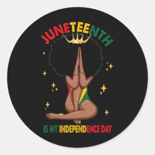 Sticker Rond Le 11 juin est ma fête d'indépendance - Black Girl