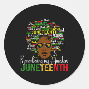 Sticker Rond Le 11° juin évoquant mes ancêtres Afro Hair Blac