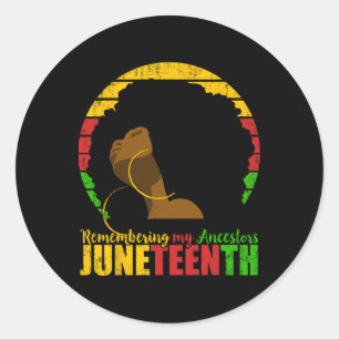 Sticker Rond Le 11° juin évoque mes ancêtres Liberté noire