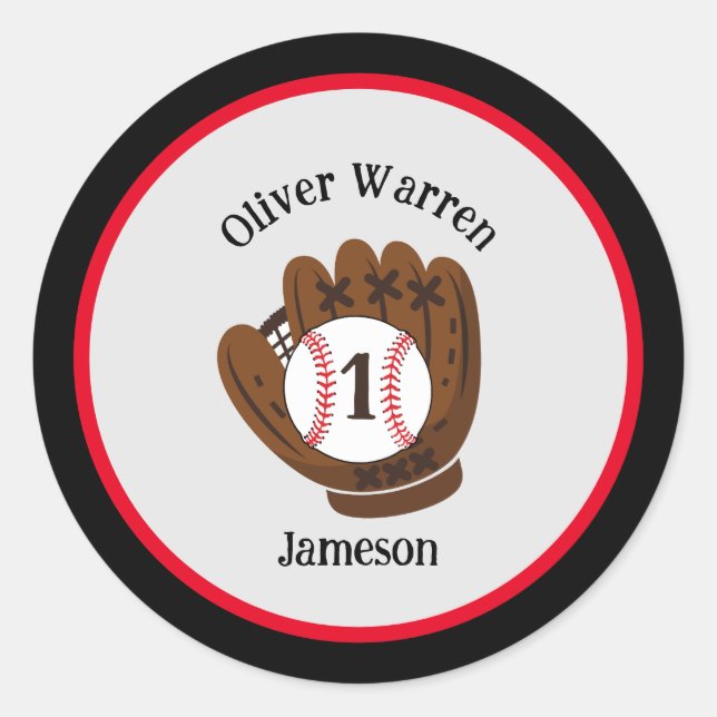 Sticker Rond Le 1er Baby shower d'anniversaire du bébé All-Star (Devant)