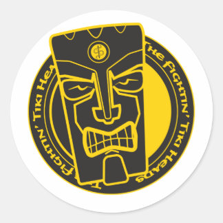 Sticker Rond Le B&Y Fightin' Tiki Heads