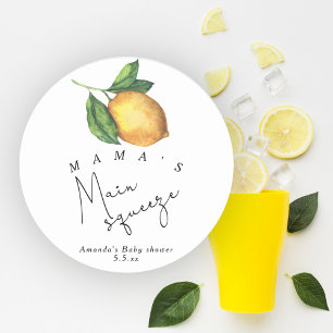 Sticker Rond Le baby shower de citron de la maman