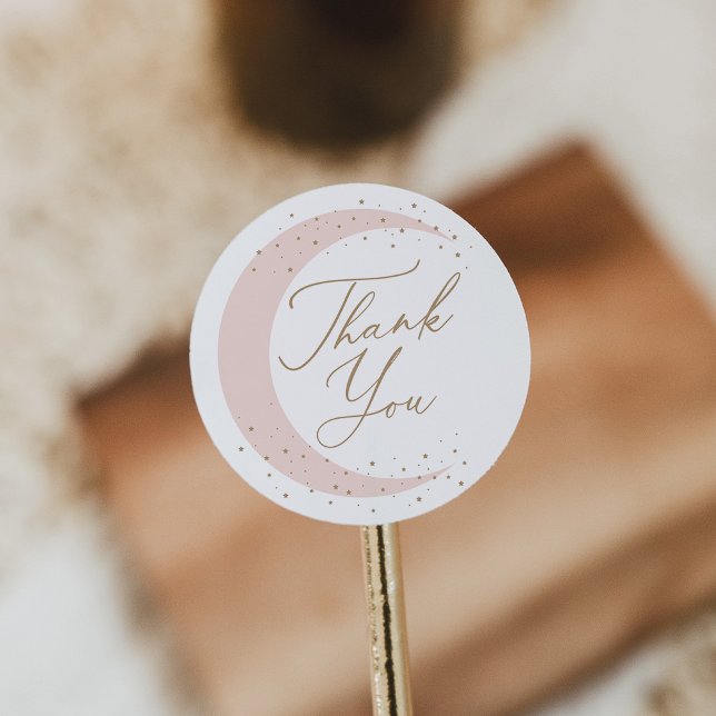 Sticker Rond Le Baby shower de la fille de la lune (Créateur téléchargé)