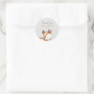 Sticker Rond Le Baby shower des animaux des bois