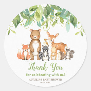 Sticker Rond Le Baby shower des animaux des forêts est un favo