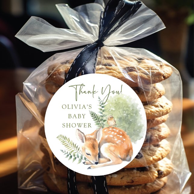 Sticker Rond Le Baby shower des cerfs de la nature (Créateur téléchargé)