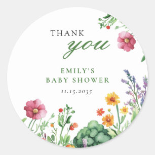 Sticker Rond Le Baby shower des fermiers cultivés localement