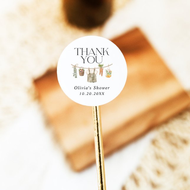 Sticker Rond Le Baby shower des fermiers cultivés localement (Créateur téléchargé)