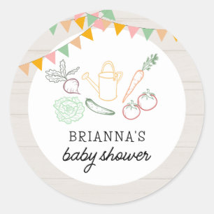 Sticker Rond Le Baby shower des fermiers cultivés localement