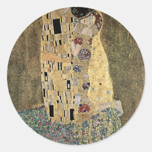 Sticker Rond Le baiser de Gustav Klimt (vers 1908)