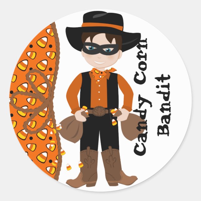 Sticker Rond Le bandit de maïs bonbon (Devant)