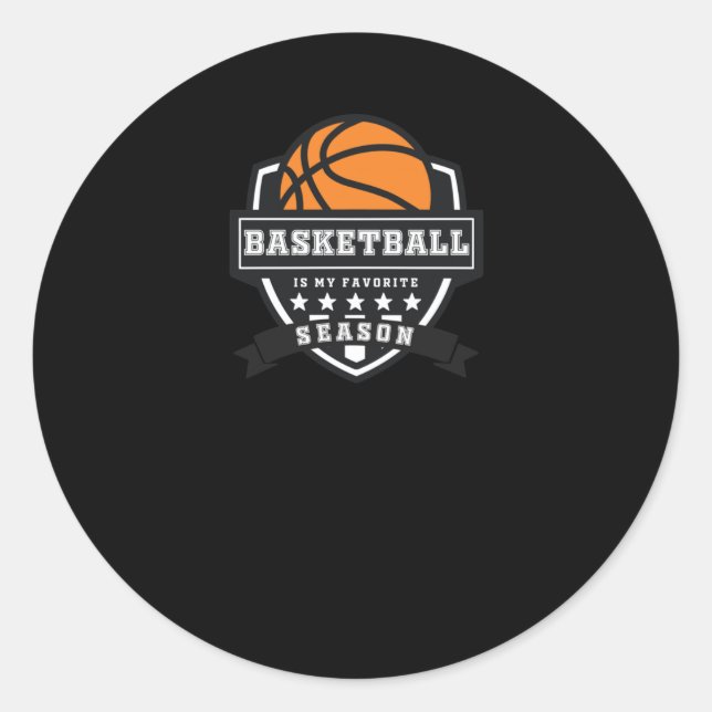 Sticker Rond Le Basket Est Ma Saison Préférée 9 (Devant)