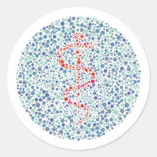 Sticker Rond Le bâton de l'essai Asclepius Ishihara