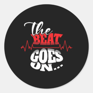 Sticker Rond Le Beat Commence À Sensibiliser Aux Maladies Cardi